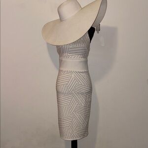 Chic White Studded Backless Dress